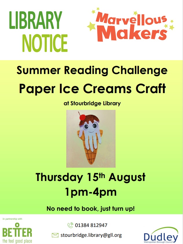 Stourbridge Library - Paper Ice Creams Craft